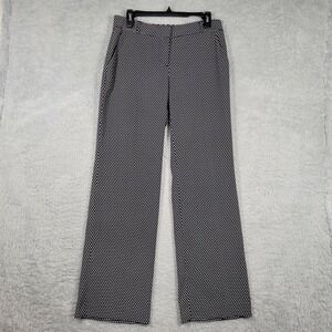 Charter Club Pants Womens 4 Navy Blue White Polka Dot Wide Leg Pants